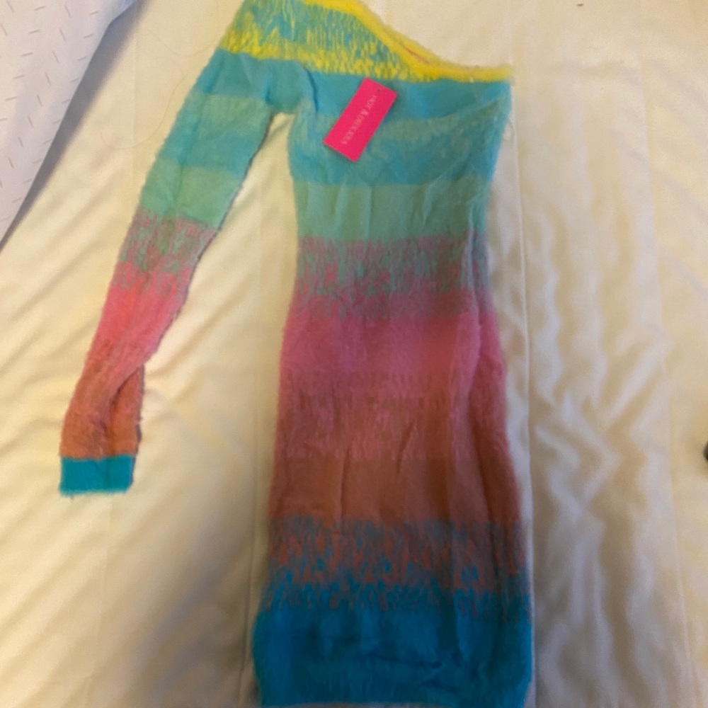 Y2K fuzzy mini dress , NWT small